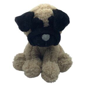 Animal Adventure Brown Black Puppy Dog Plush Stuffed‎ Animal Toy 8" Hand Held